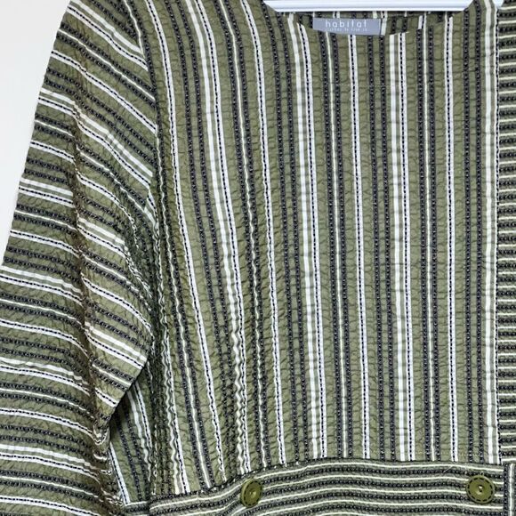 NWT Habitat Fiesta Striped Swing Pullover Boho Top Guacamole Sz S/M - Picture 4 of 8